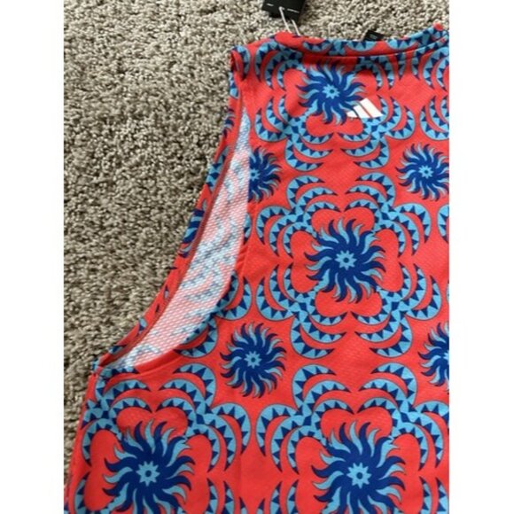 Adidas X Farm Rio Red Blue Sleeveless Tank Pull Over Active Logo Size Medium - Picture 11 of 16